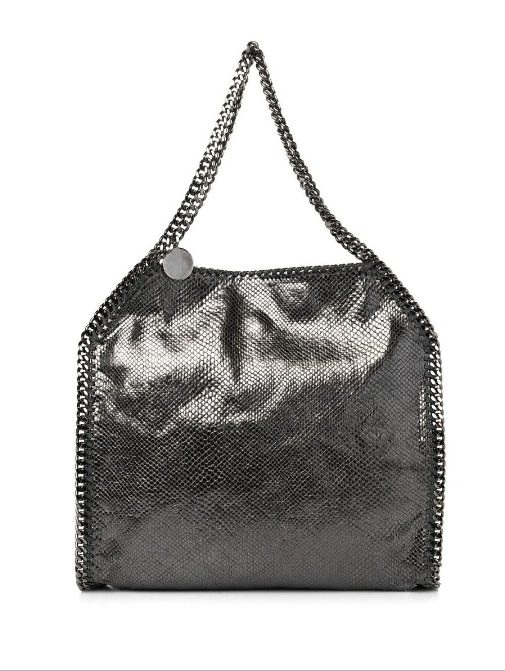 EUC Stella McCartney Silver Metallic Snakeskin Print Falabella Shoulder Tote Bag